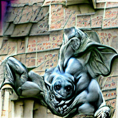 Photorealistic Stone Gargoyle Overlooking City