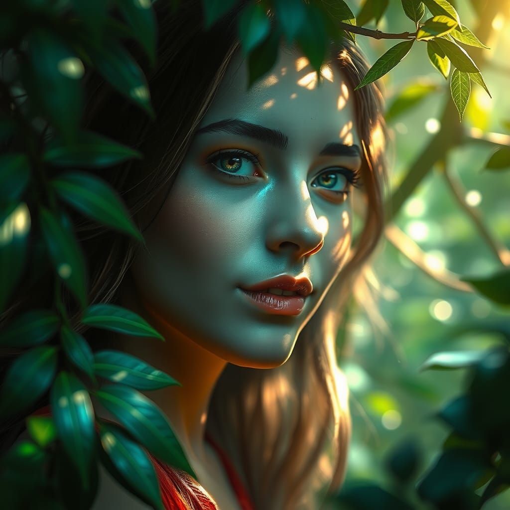 Mystical Woman in Magical Jungle: Fantasy Concept Art