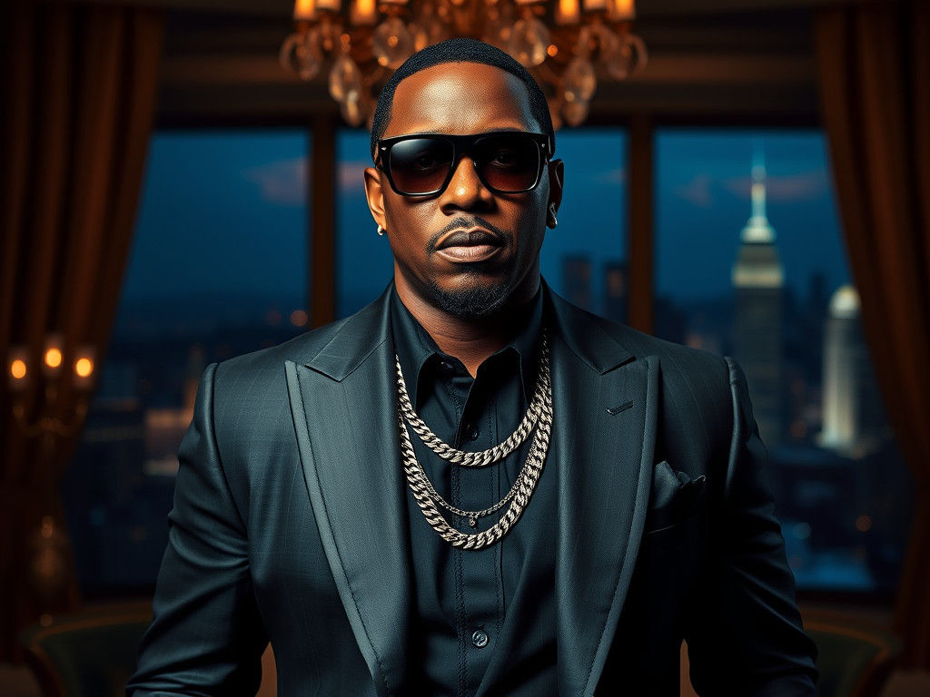 Sean Combs in Iced-Out Chain, Photorealistic 8K