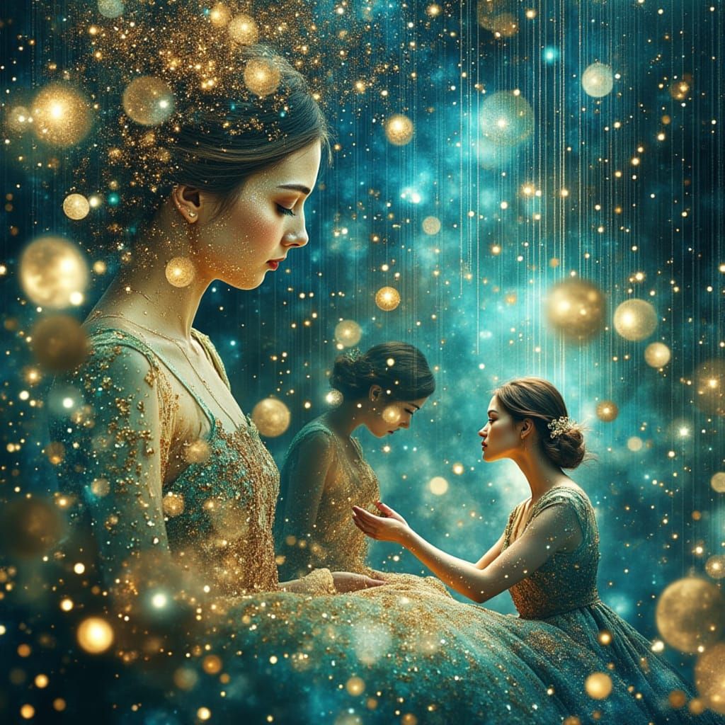 Celestial Seamstress Weaving Dream Gowns in Nebula Workshop