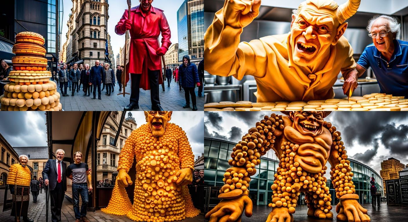 Cheese Devil: A Peculiar Statue