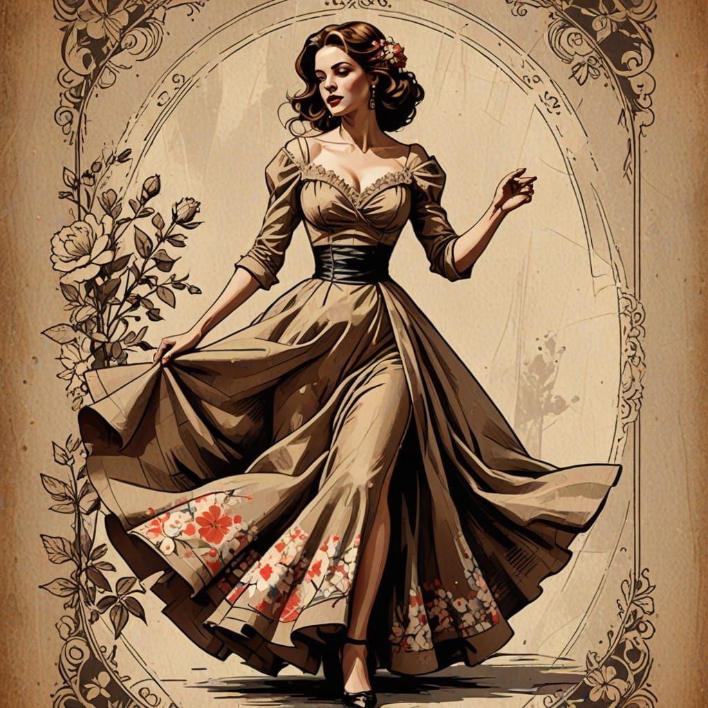 Sassy Pin-Up Girl Dancing in an Arizona Wedding Scene