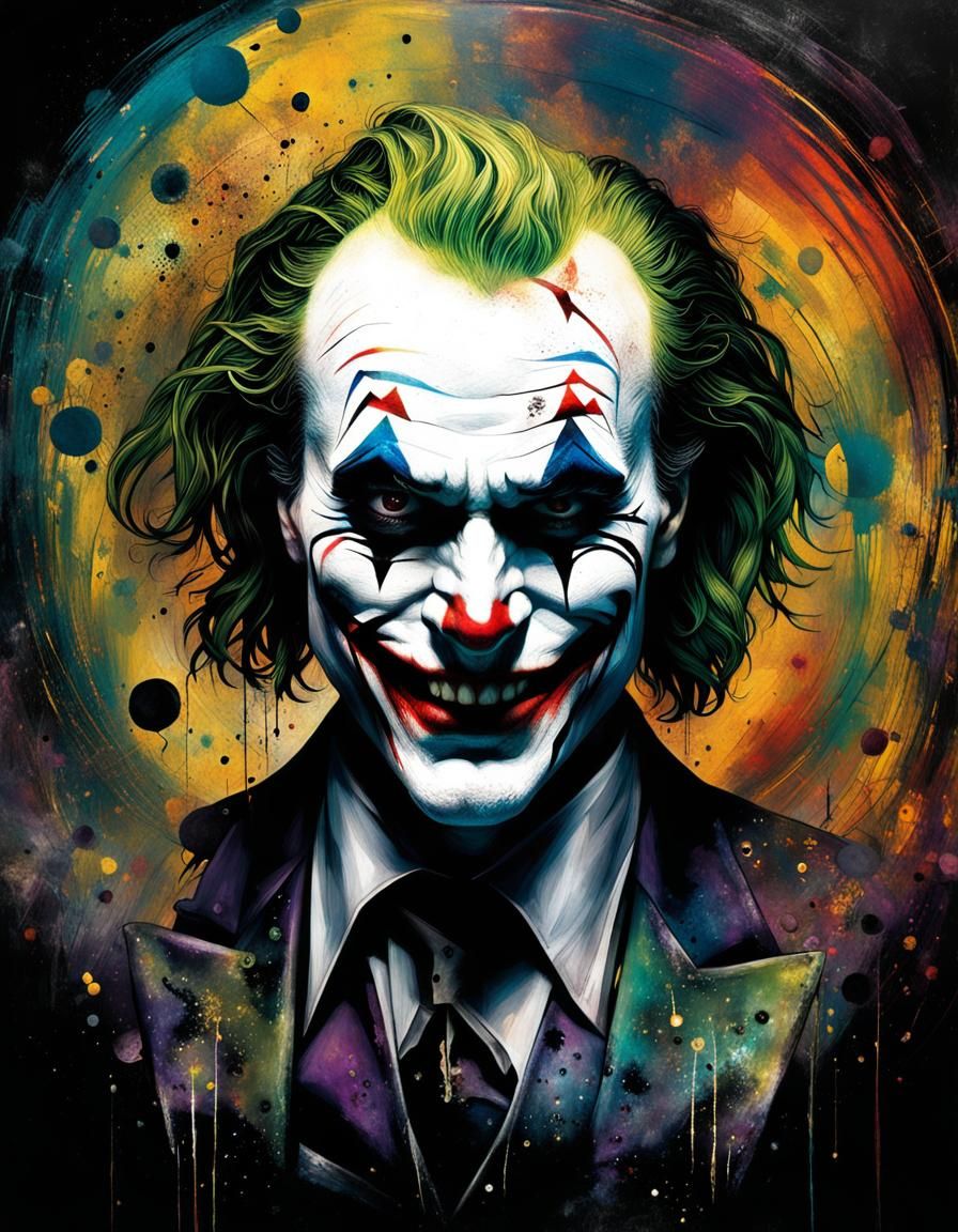 Joker in Visceral Horror Vortex: Hyperrealistic Portrait
