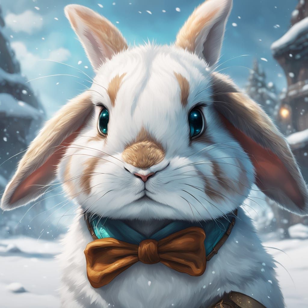 Ethereal Baby Bunny in Vibrant Triadic Colors