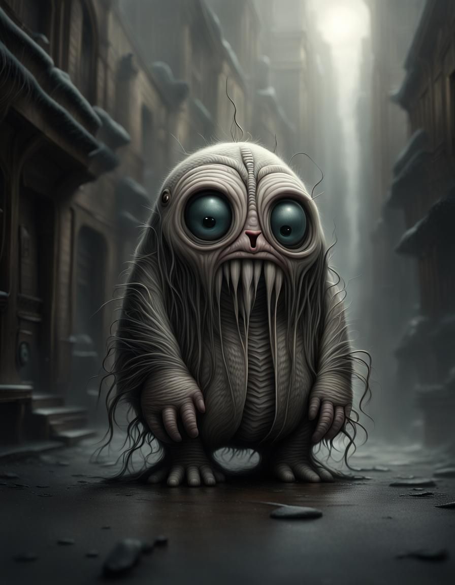 Cute Creature in Detailed Airbrush Art