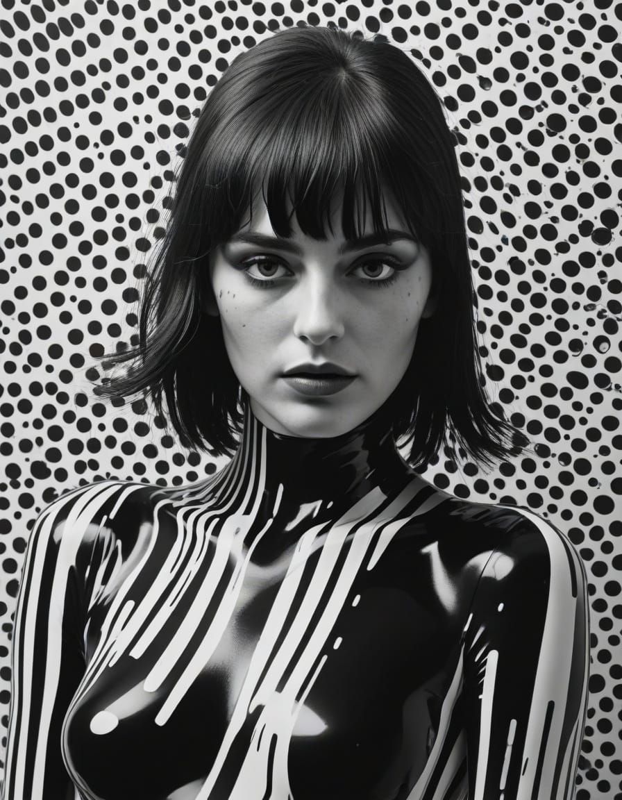 Optical Illusion Calligram of a Futuristic Woman