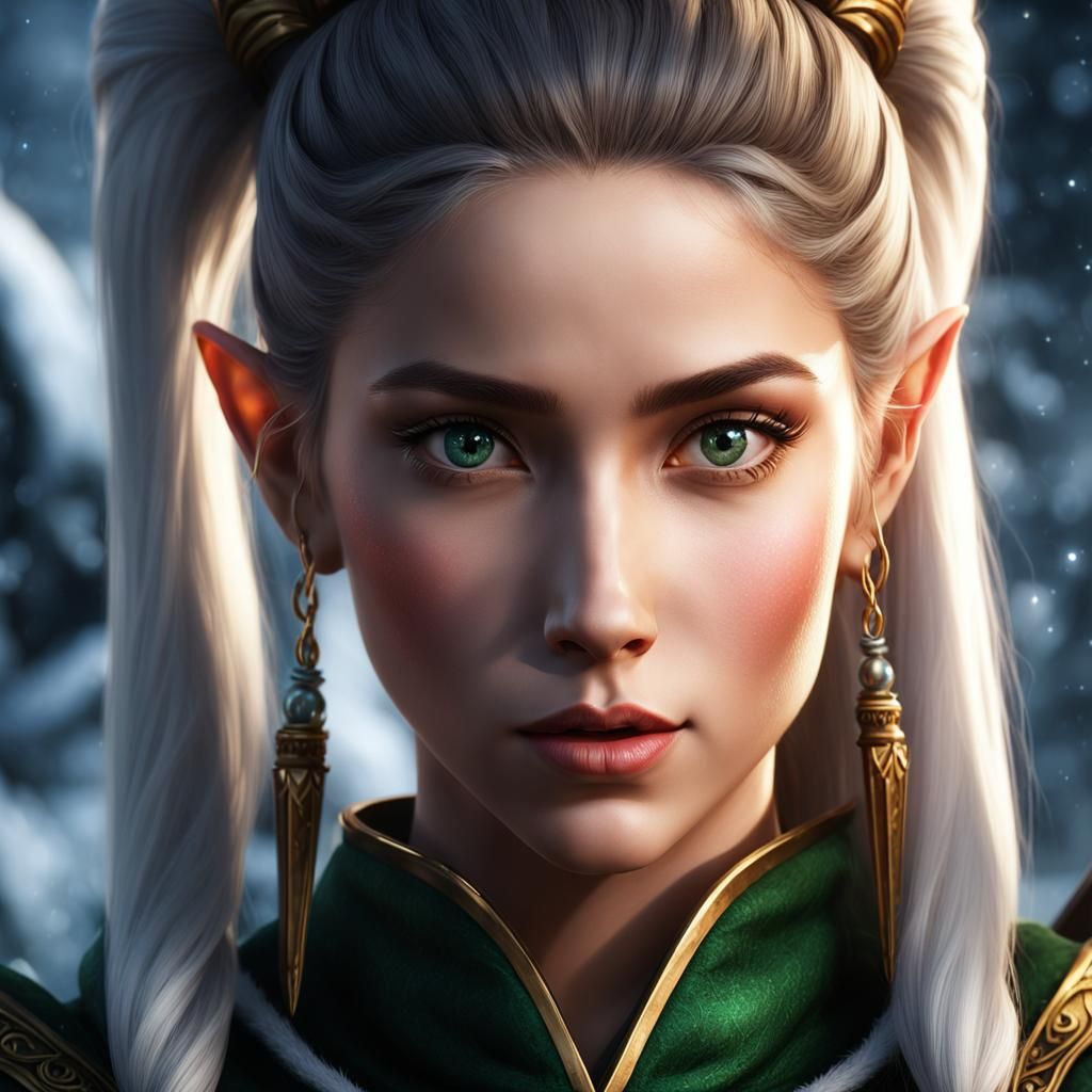 High-Resolution Elf Portrait in Cosmic Style