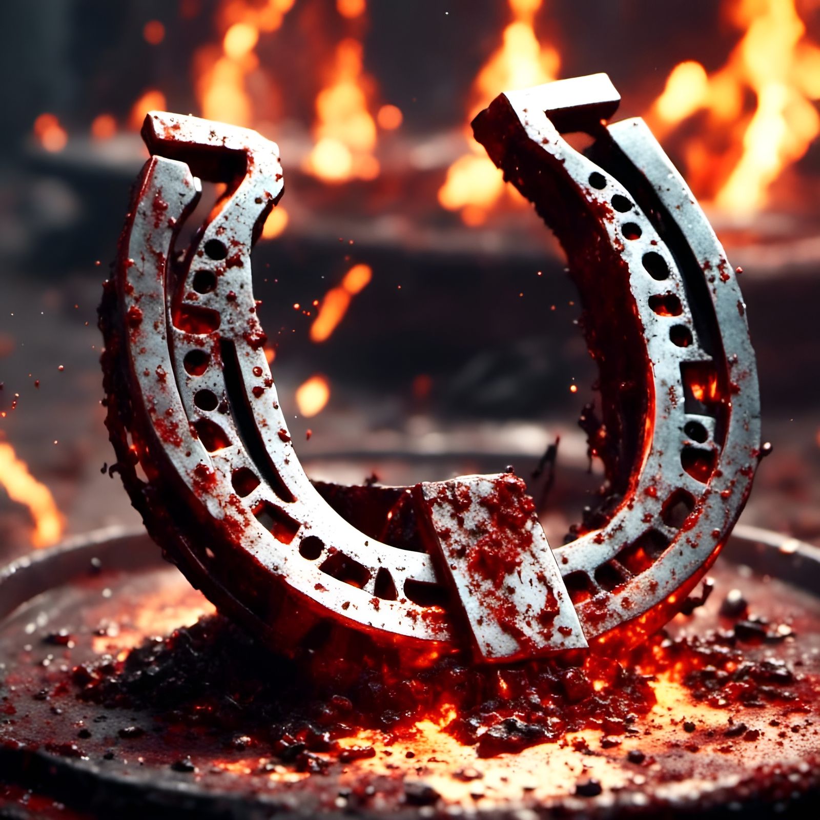 Golden Horseshoe Forged in Fire: Ink Drawing