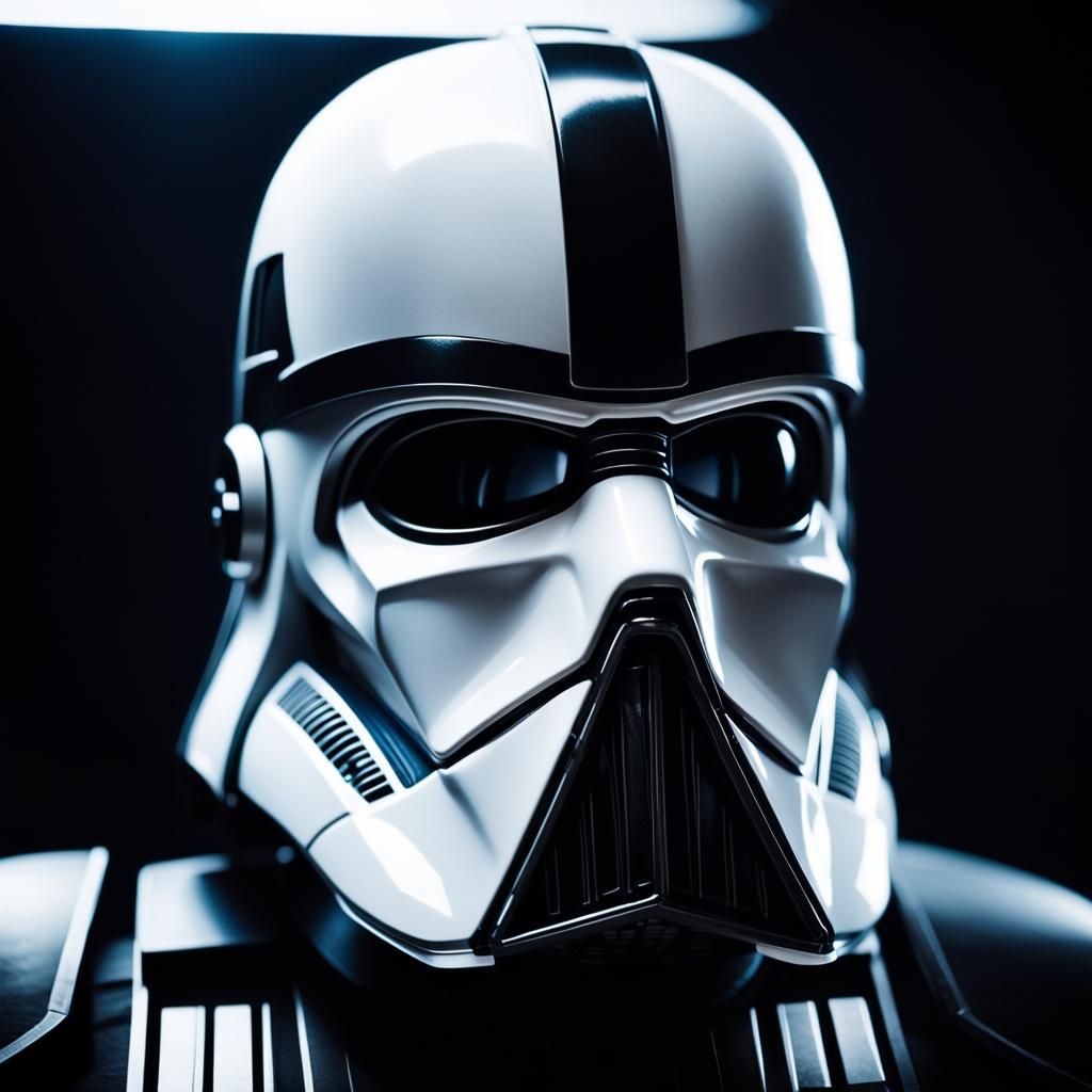 White Vader Mask: A Photorealistic Cinematic Still