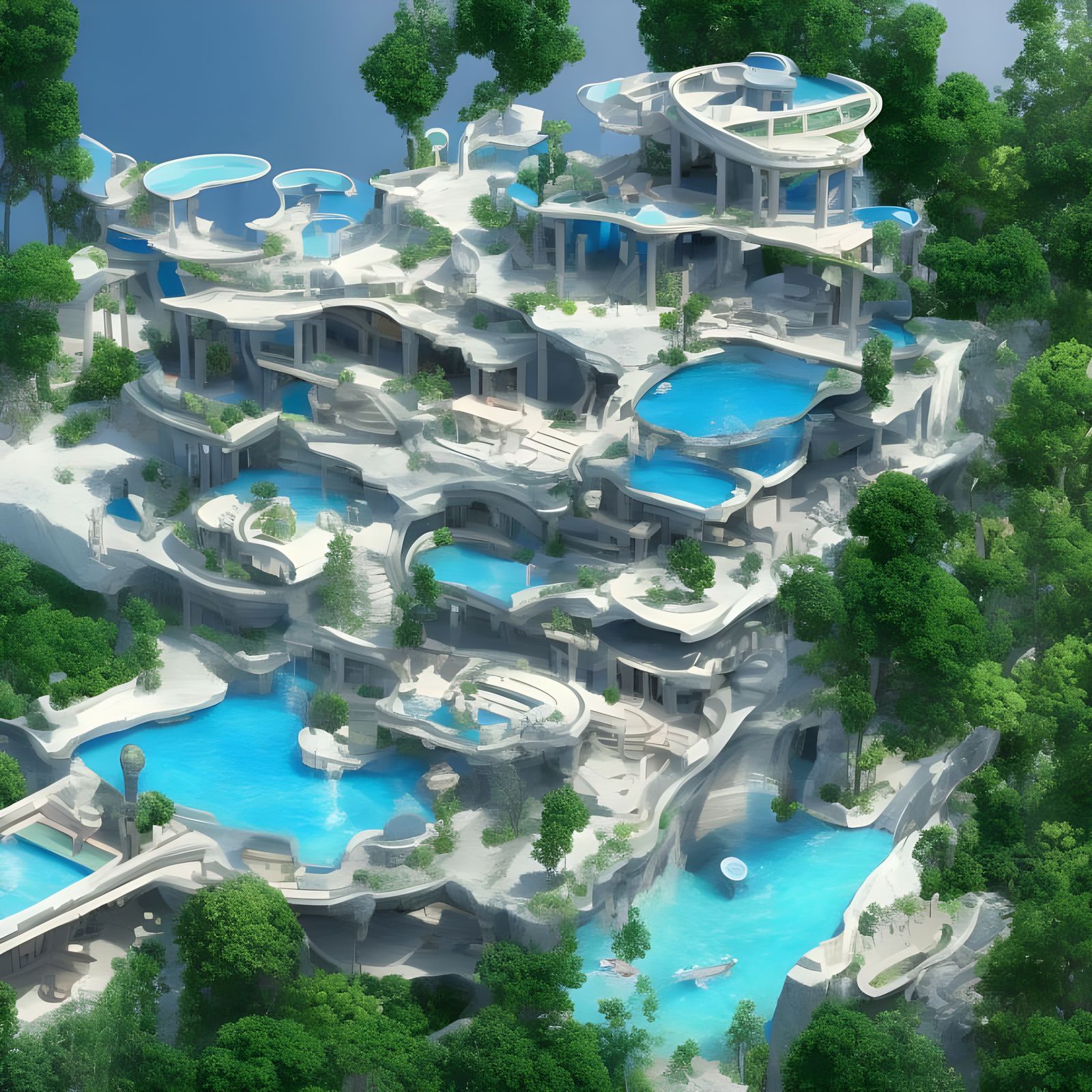 Hyperrealistic Dream Mansion with Pool in 8K