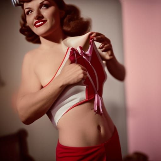 1950s Cheerleader Portrait with Bokeh