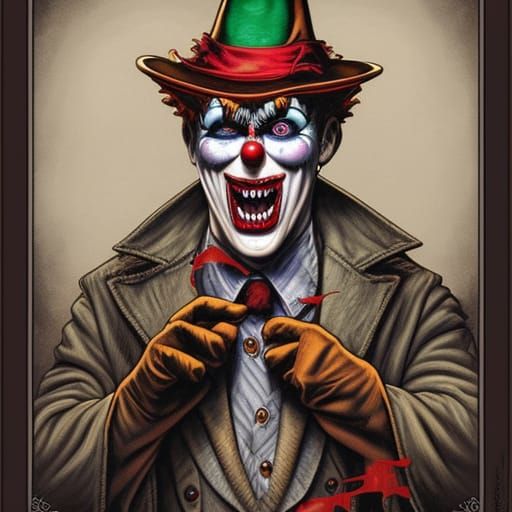 High Gothic Horror Clown Portrait