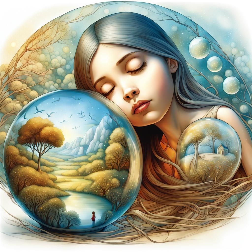 Dreamscape: Utopic World in Glass Sphere