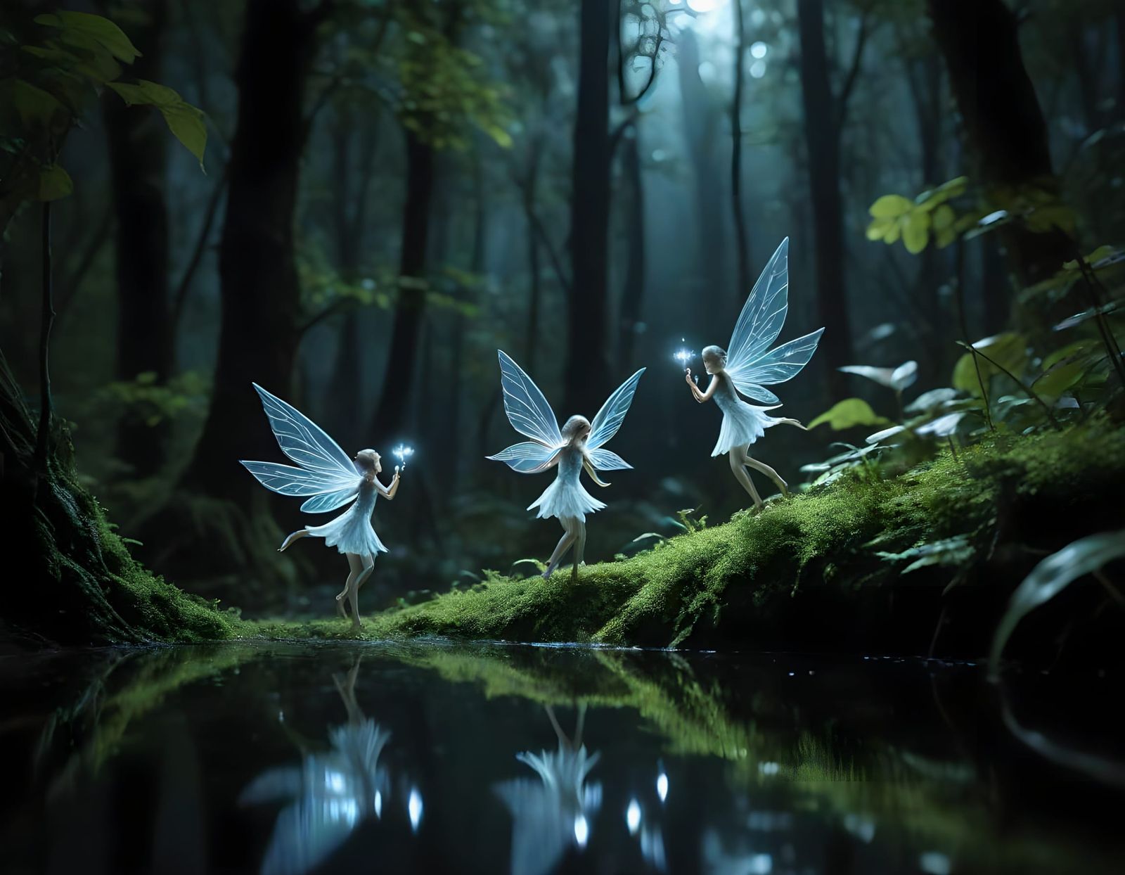 In a mysterious night forest...