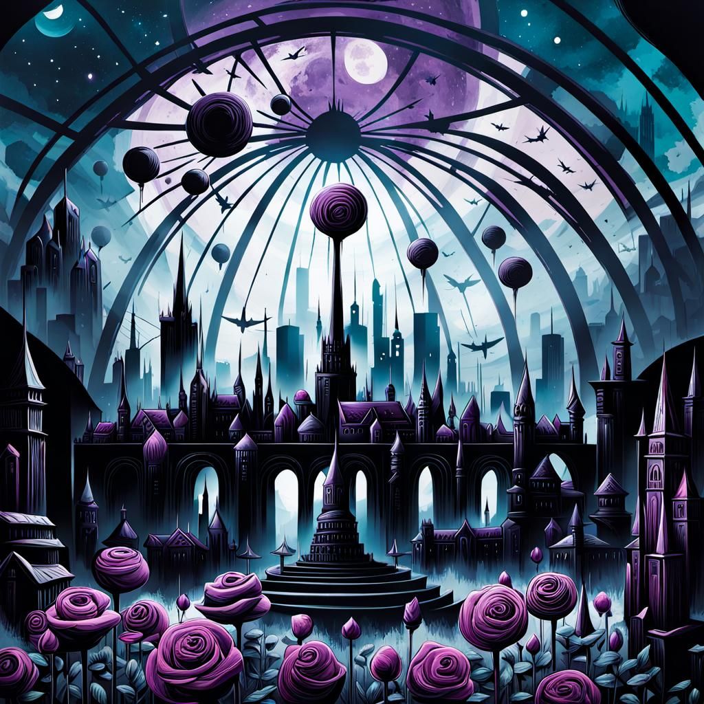 Surreal Candy Cityscape of Dread and Obsession