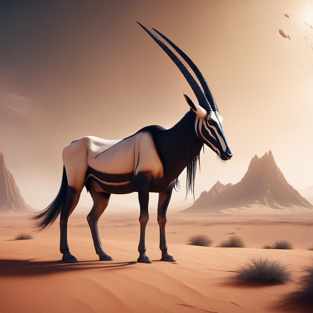 Gemsbok Survives in Vast Desert Landscape