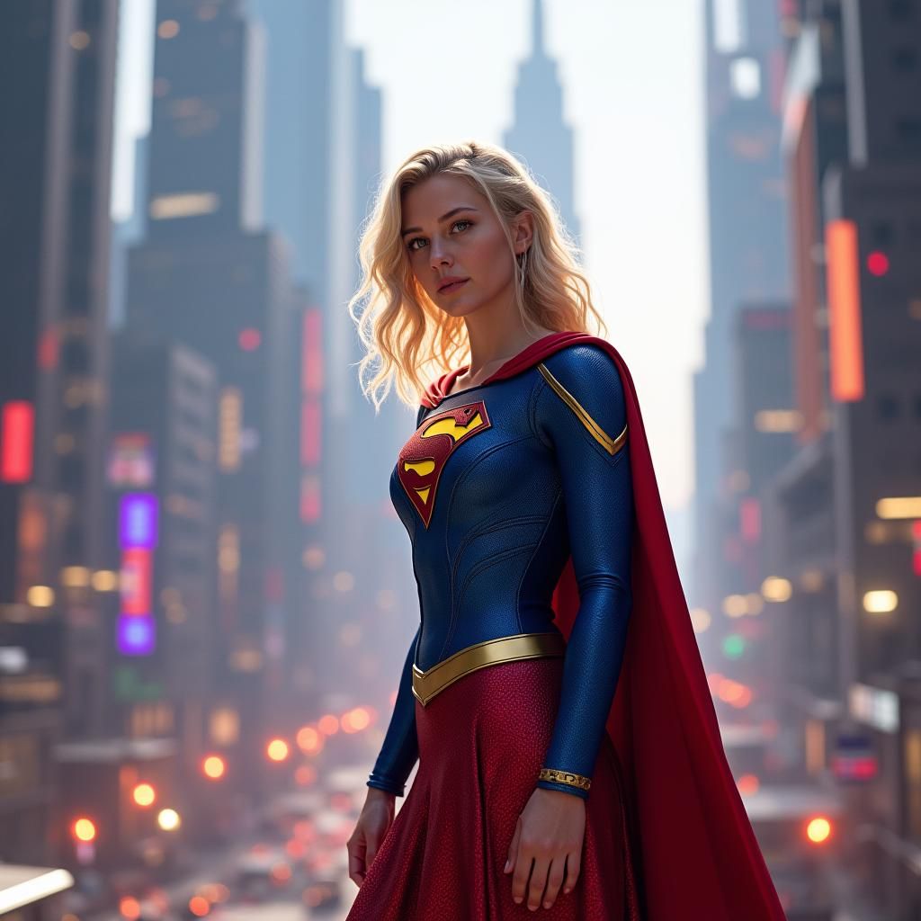 Supergirl in New Genesis: A Sci-Fi Metropolis