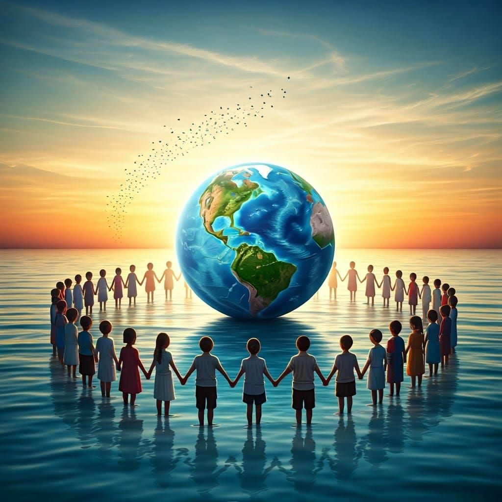 “Gemeinsam für eine bessere Welt: Kinder vereint für Frieden und Umweltschutz”