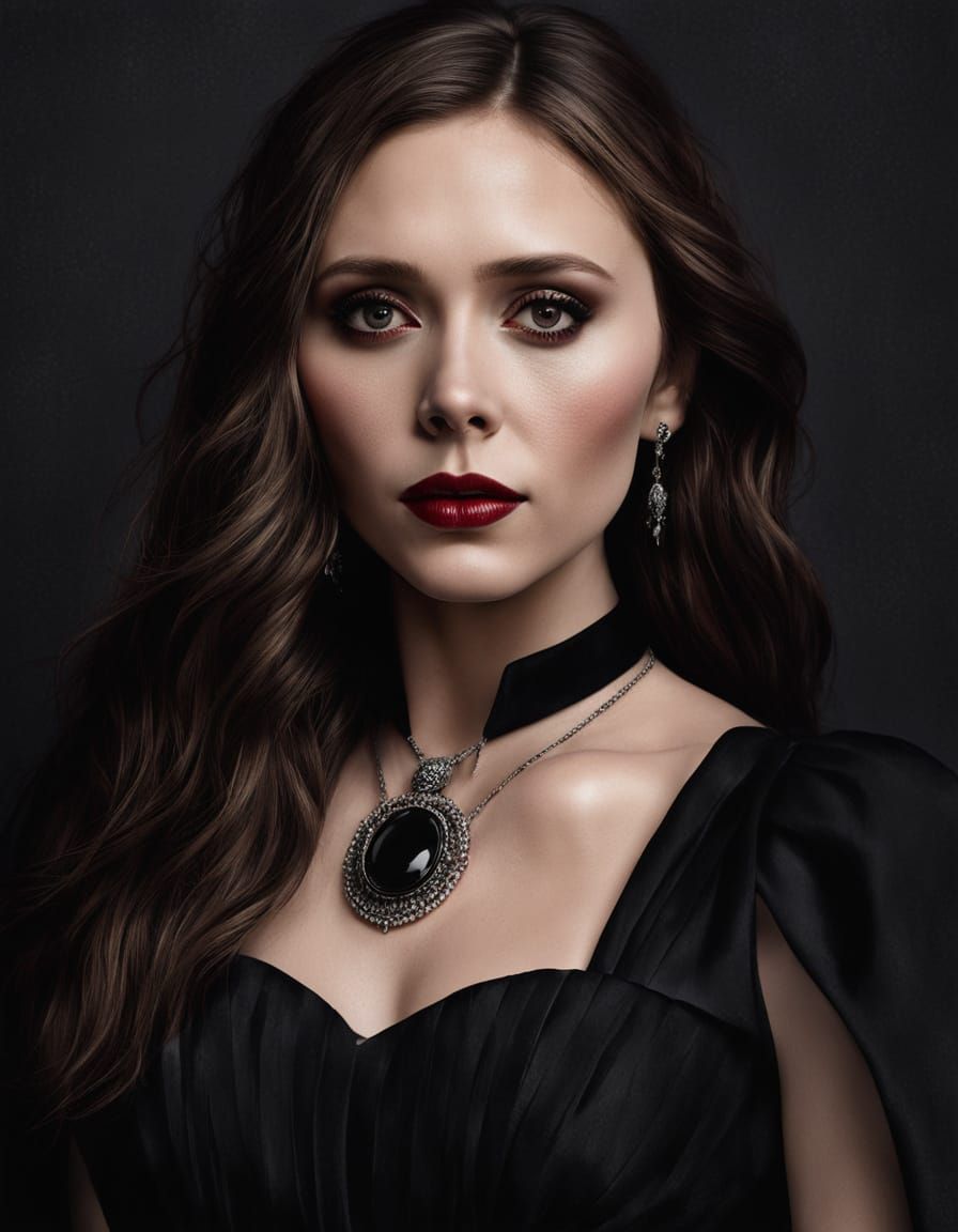 Elizabeth Olsen as a Vampire in Black Dress