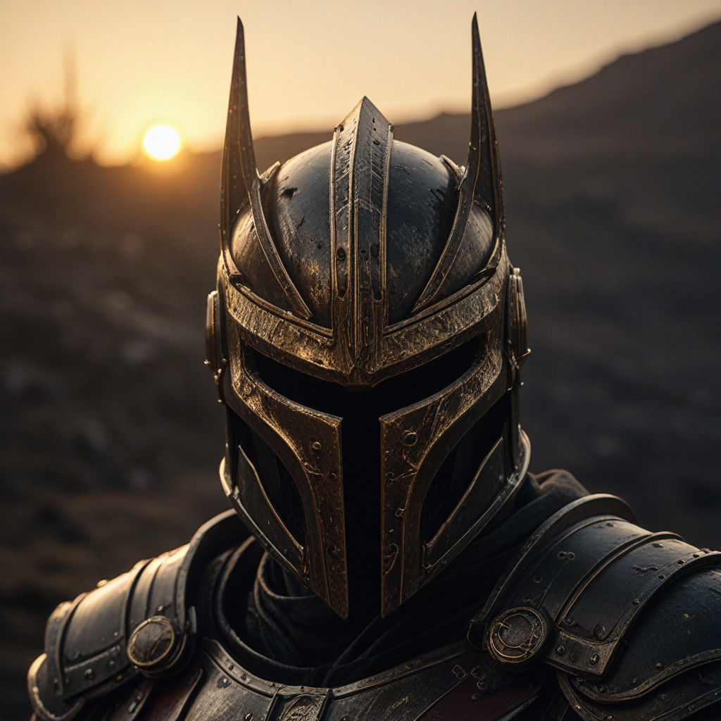 Dark Fantasy Warriors in Oxblood Armor with Golden Christmas...