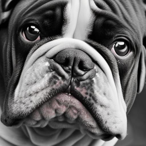 English Bulldog Portrait in Ambient Light
