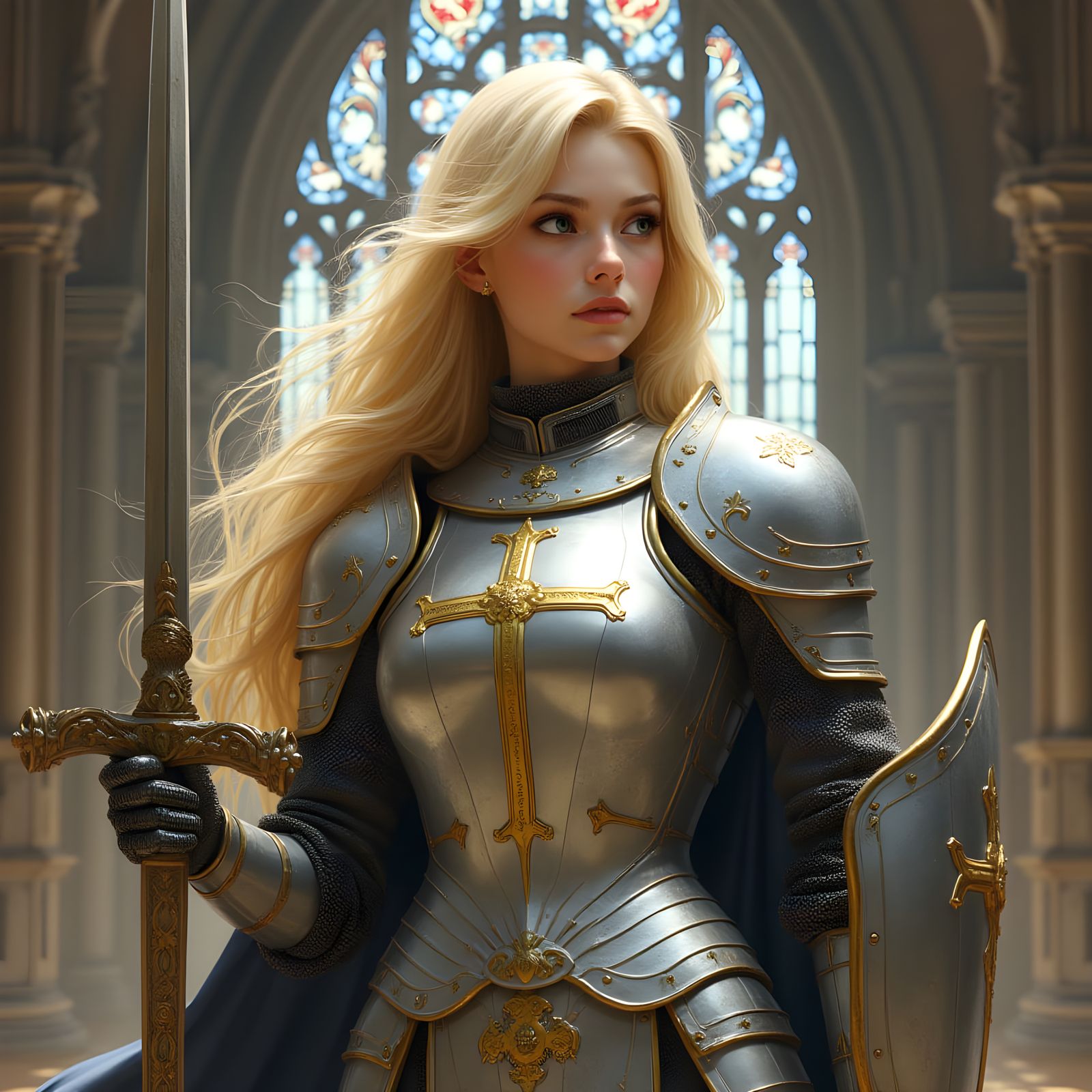 Ethereal Silver Paladin in Cathedral Glory