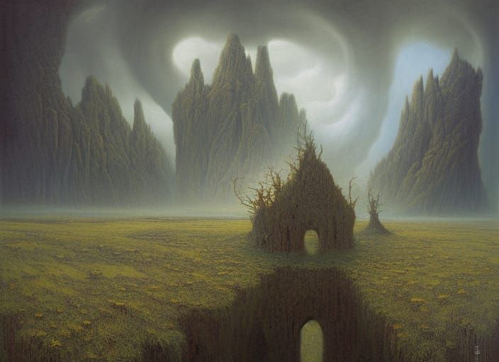 Surreal Landscape Portrait in Fantasy Art Style