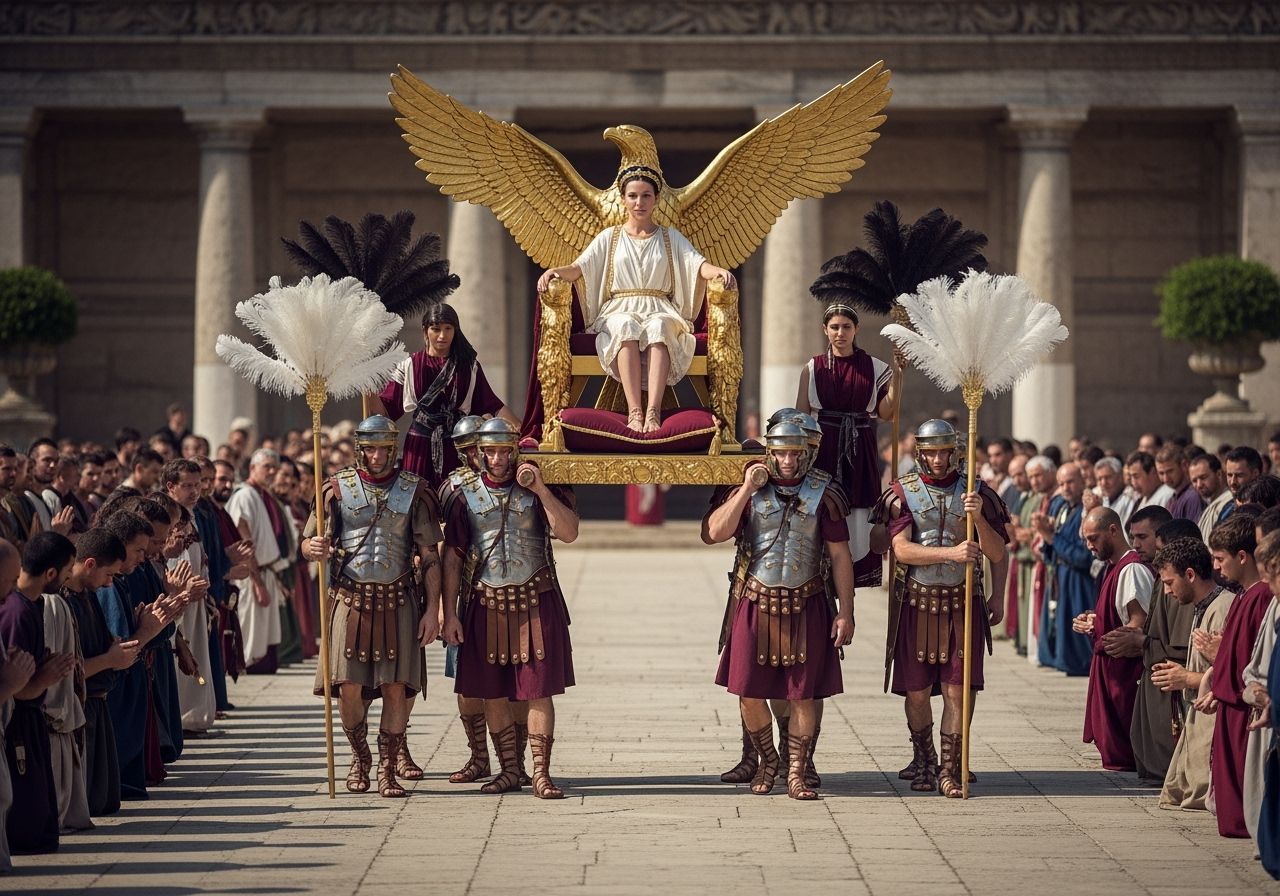Roman Empress on Eagle Throne, Professional Photography