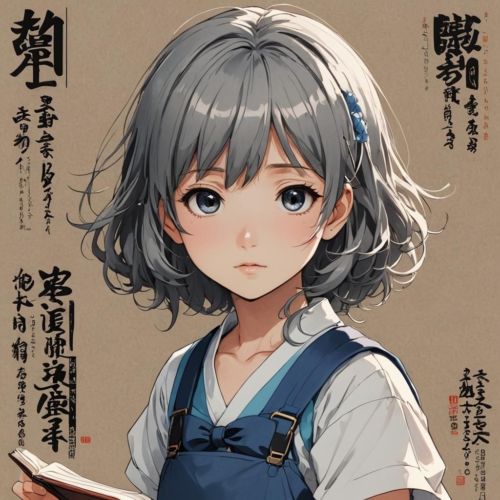 Anime Style Girl Reading Manga