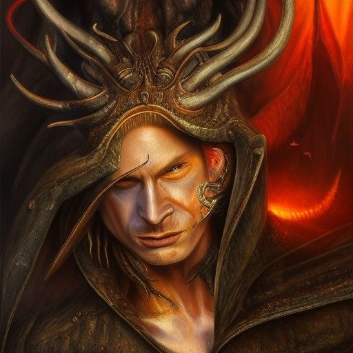 Gary: A Handsome Time Demon in Oil Painting