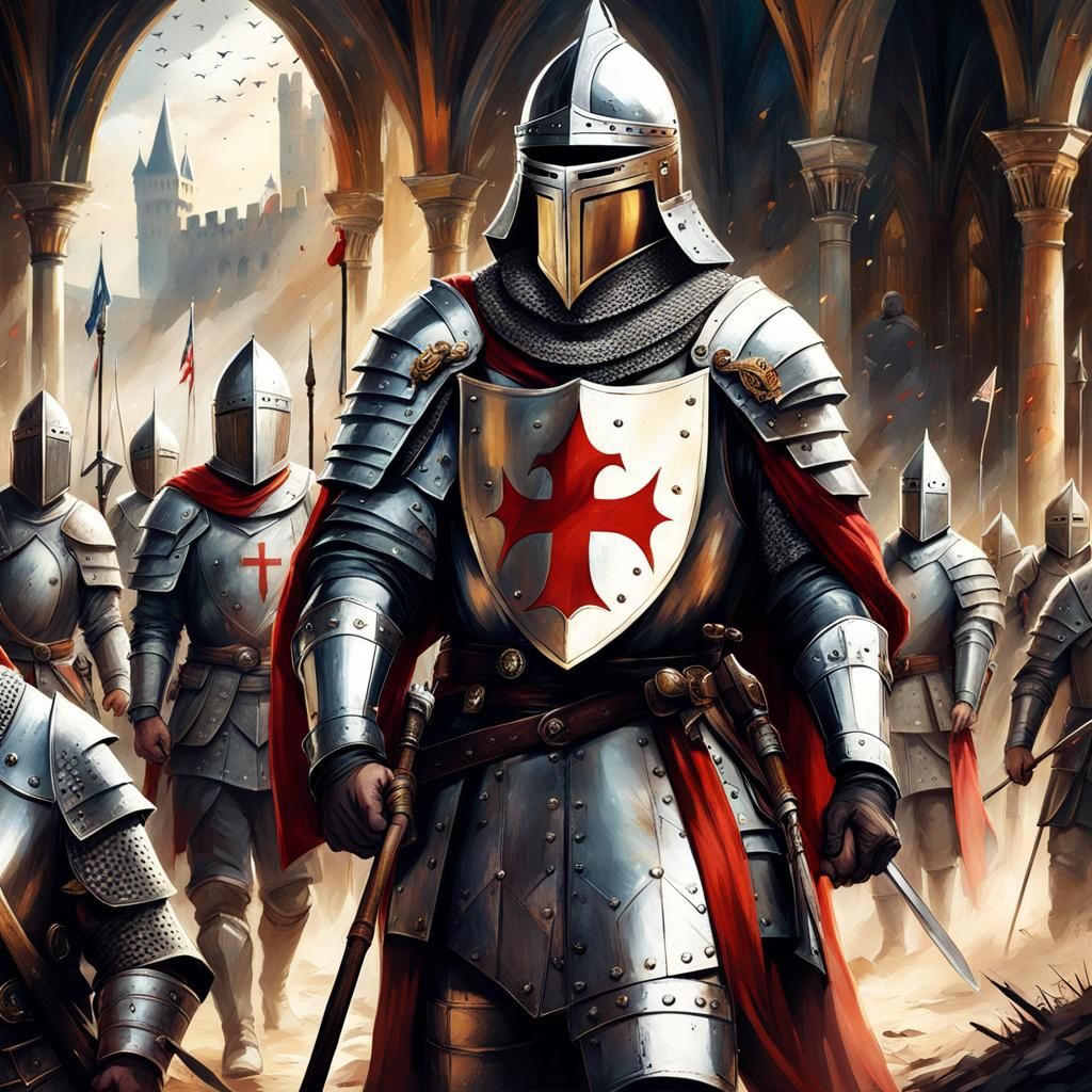 King Greets Knights: Medieval Sci-Fi Fusion Portrait