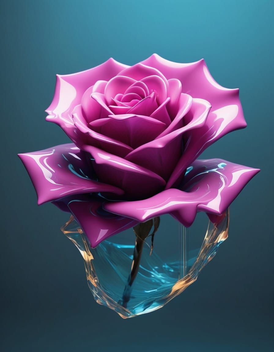 Ethereal Rose Forms in Cosmic Abstraction