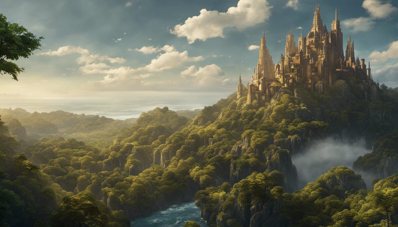 Atlantis: Detailed Matte Painting in Art Deco Style