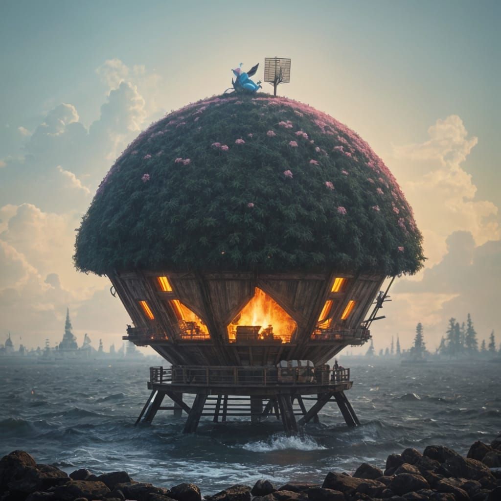 Surreal Mouse Knits by a Cozy Fireplace