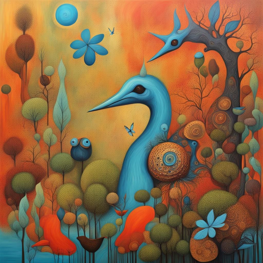 Utopian World: Abstract Art of Natural Creatures