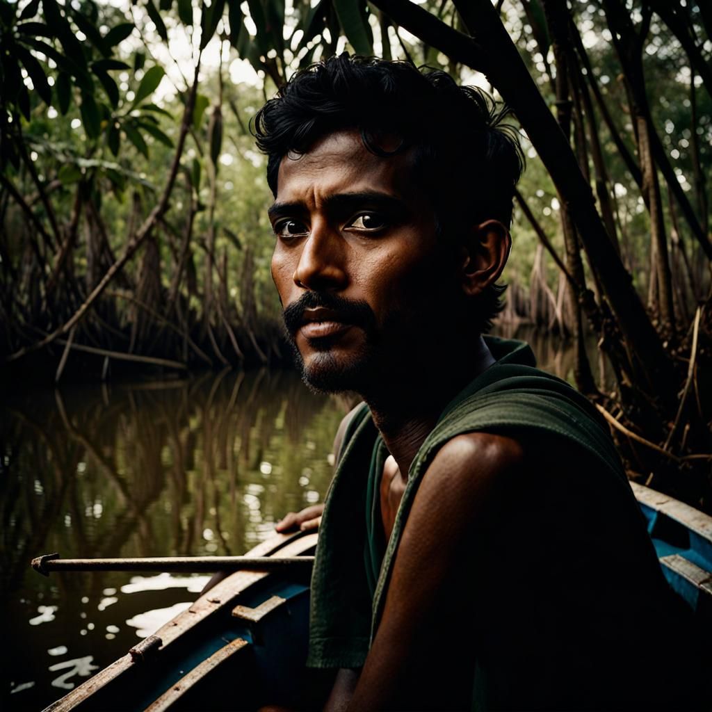 Bengali Man in Mangrove Forest Portrait