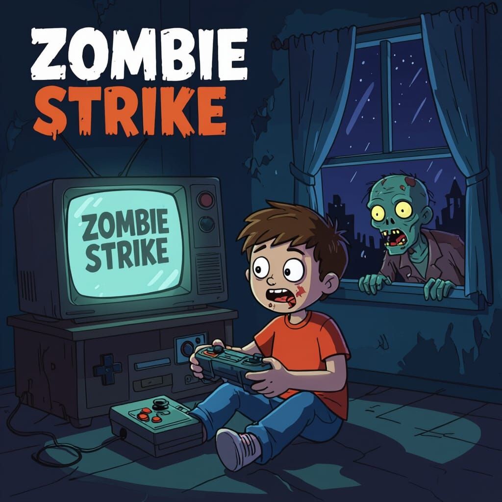 Child Plays Zombie Game, Unaware of Danger