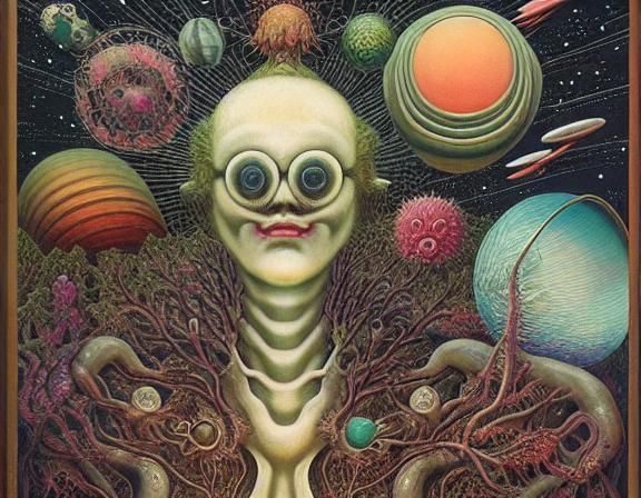 Surreal Space Orbit Scene in Rich Colors