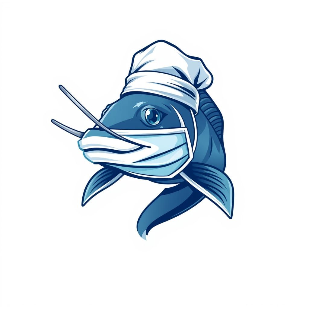 Sturgeon Surgeon Logo: Professional & Whimsical Vector Art