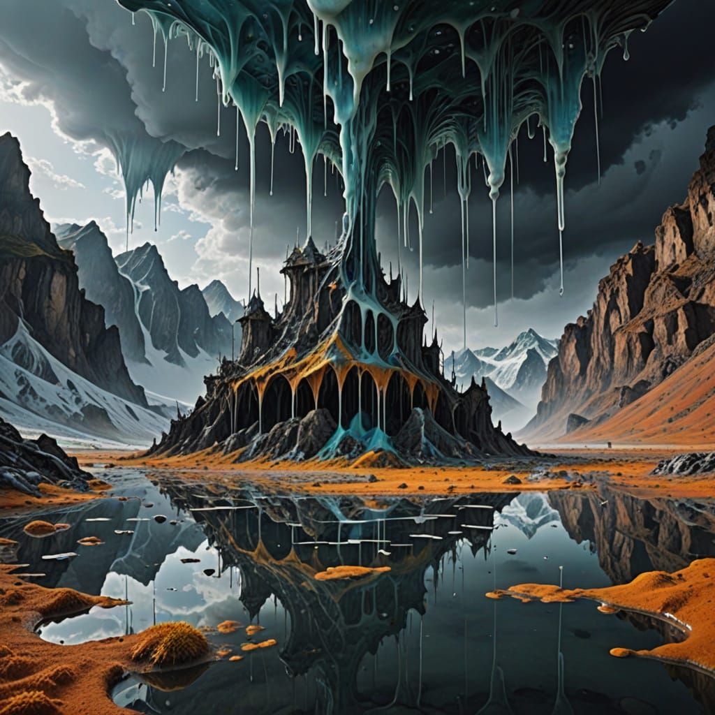 Surreal Melting Landscape: A Dissolving World