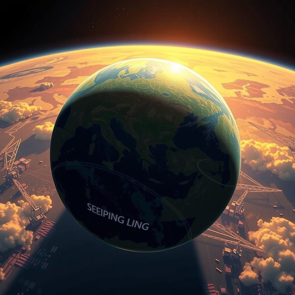 Detailed Logistics Scene in Golden Hour Lighting