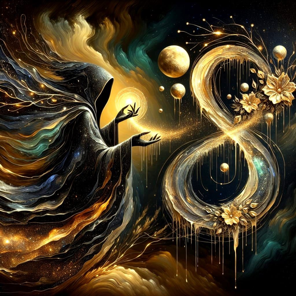 Cosmic Sorcerer Weaves Infinity Spell