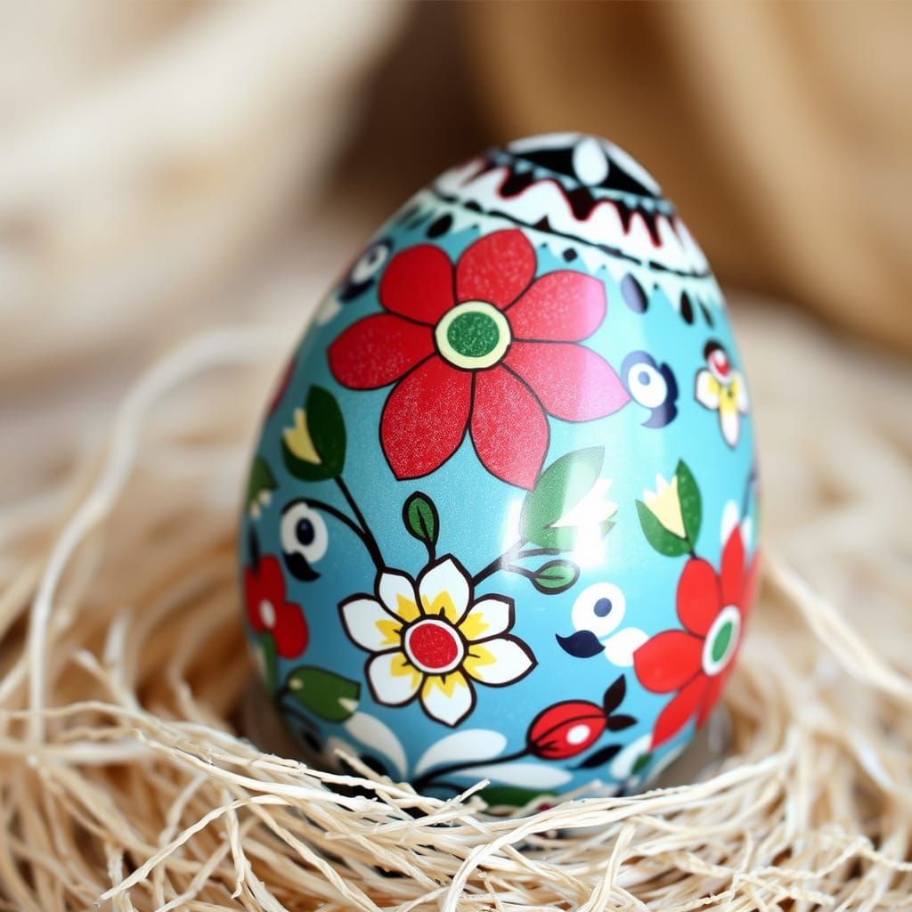 Traditional Polish Pisanka Easter Egg Design
