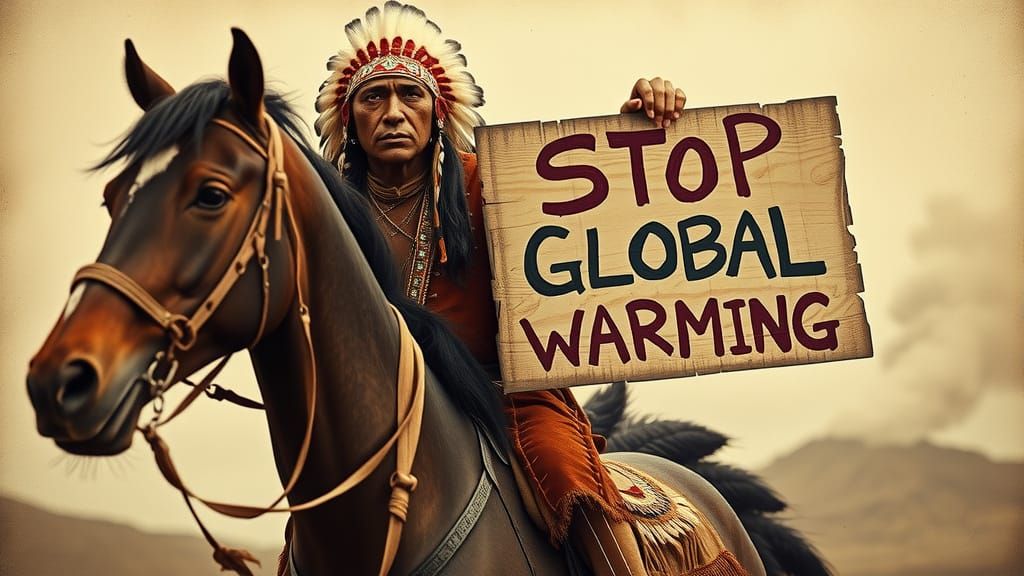 Stoic Warrior Demands Action Against Climate Change in a Sep...