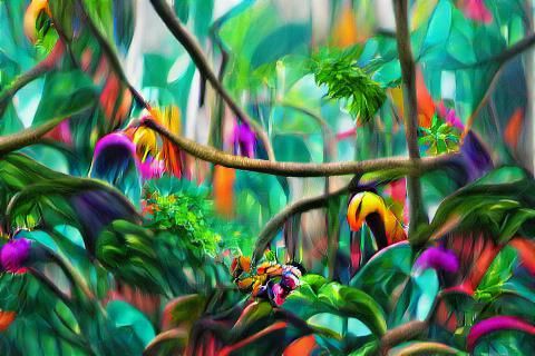 Colorful Jungle: Hyperdetailed Maximalist Digital Art