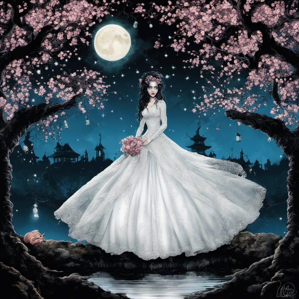Bride at night