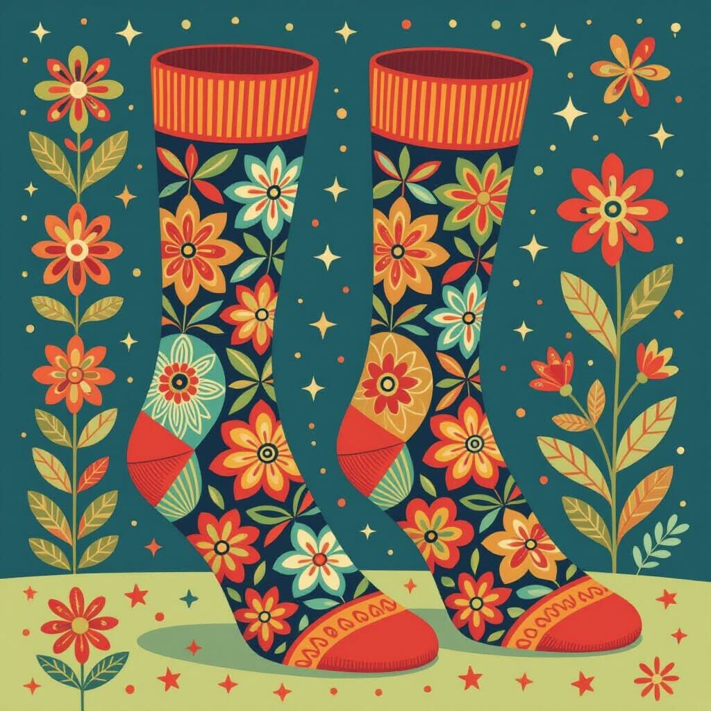Whimsical Socks in a Playful Style