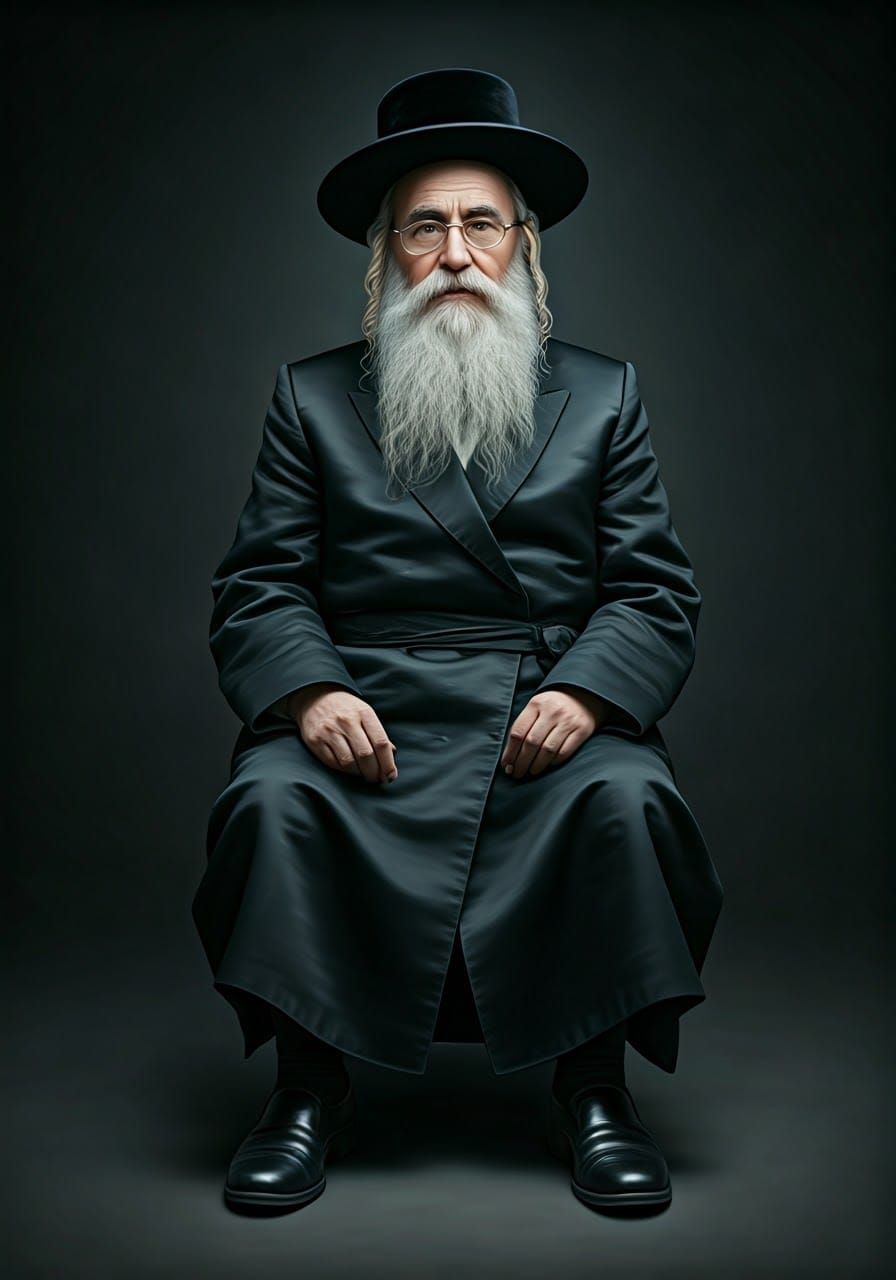 Traditional Satmar Hasidic Elder in Vintage Attire