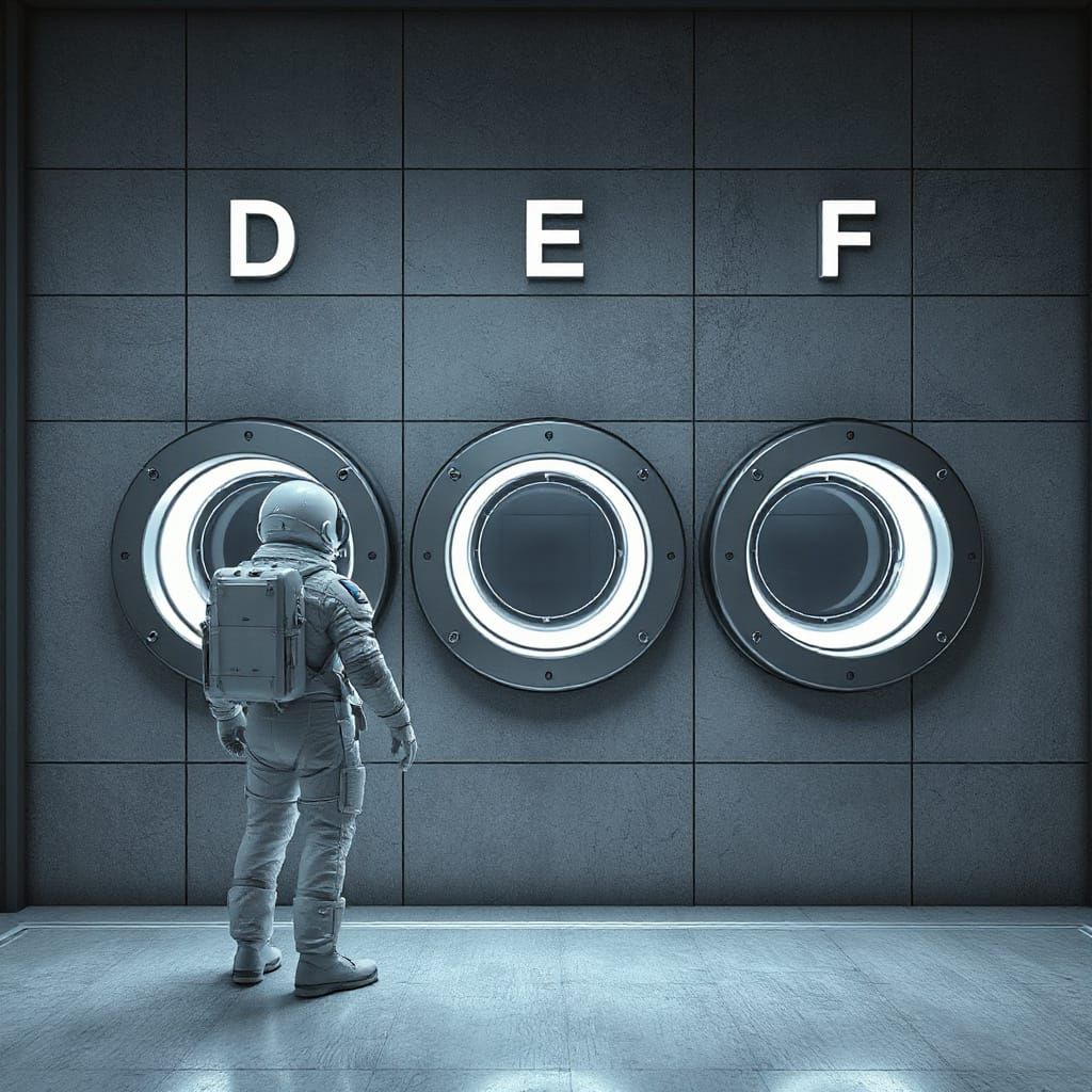 Astronaut Beside Futuristic Tube E