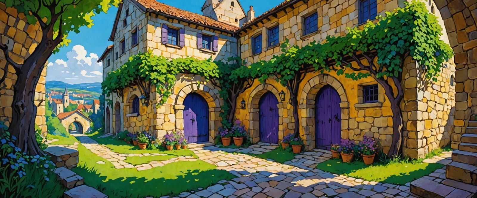 Medieval Dungeons in Watercolor Impressionist Style